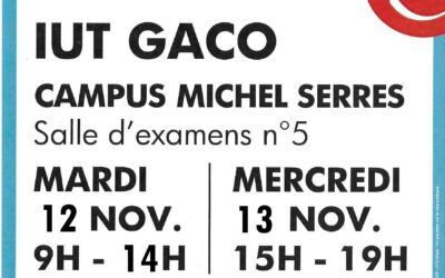 Collecte 12 et 13 novembre 2024 au GACO Agen Campus Michel Serres